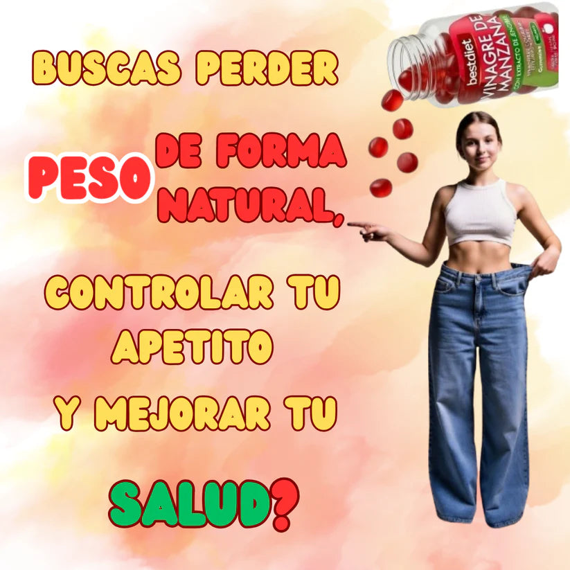 Apoyo Digestivo y Energía Natural-Sup.Gomitas de Vinagre de Manzana.