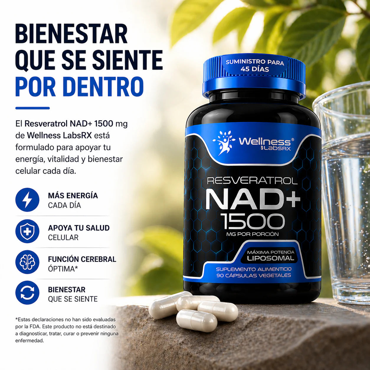 NAD+Reservatrol Suplemento
