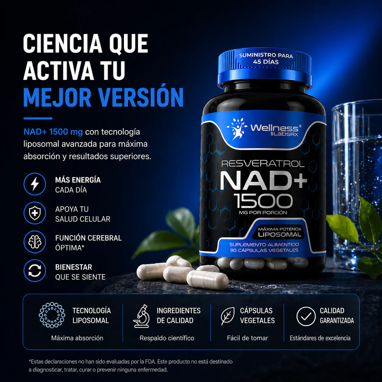 NAD+Reservatrol Suplemento
