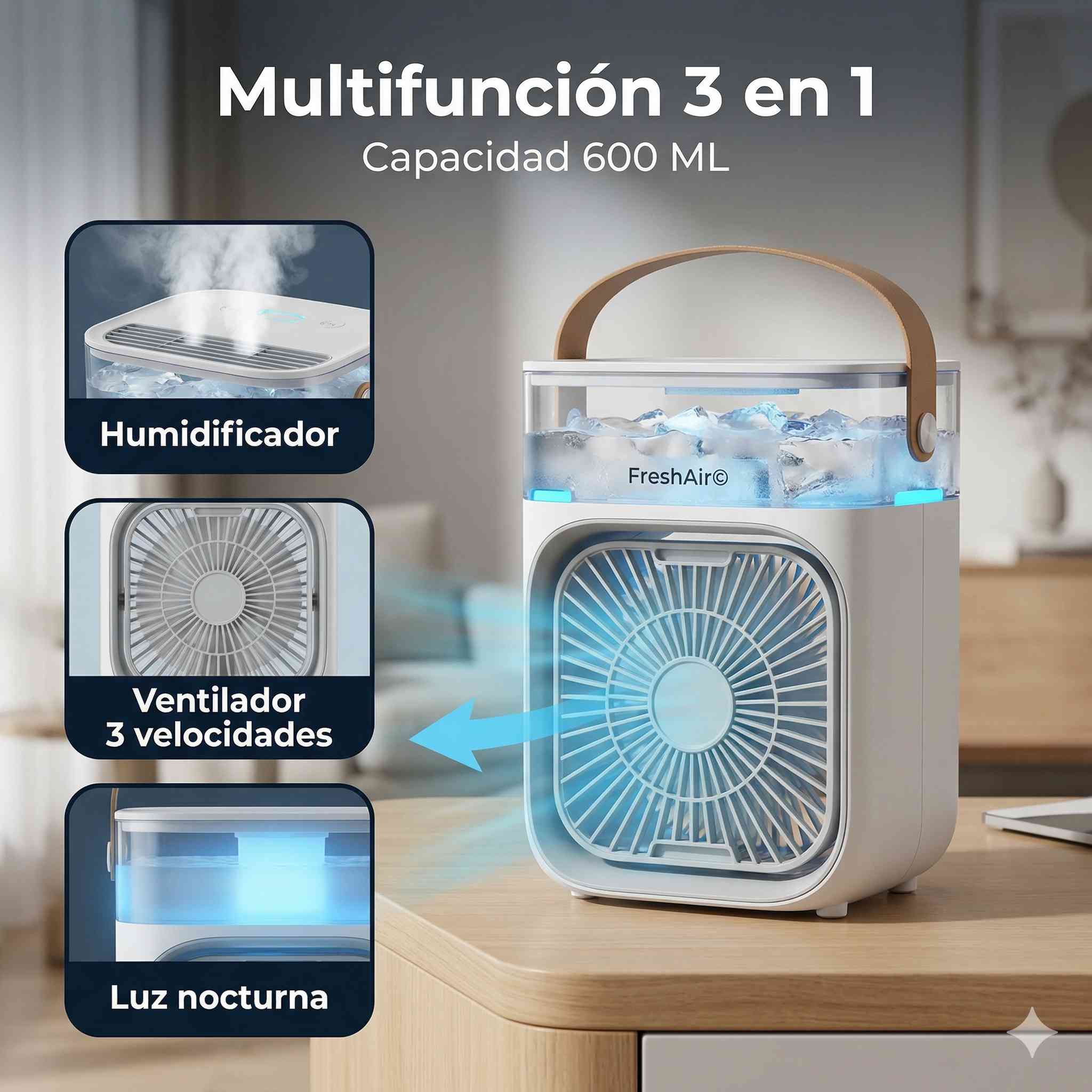 CoolAir™ Enfriador de Aire Portátil con Agua y Hielo - Alivio inmediato contra el calor ❄️