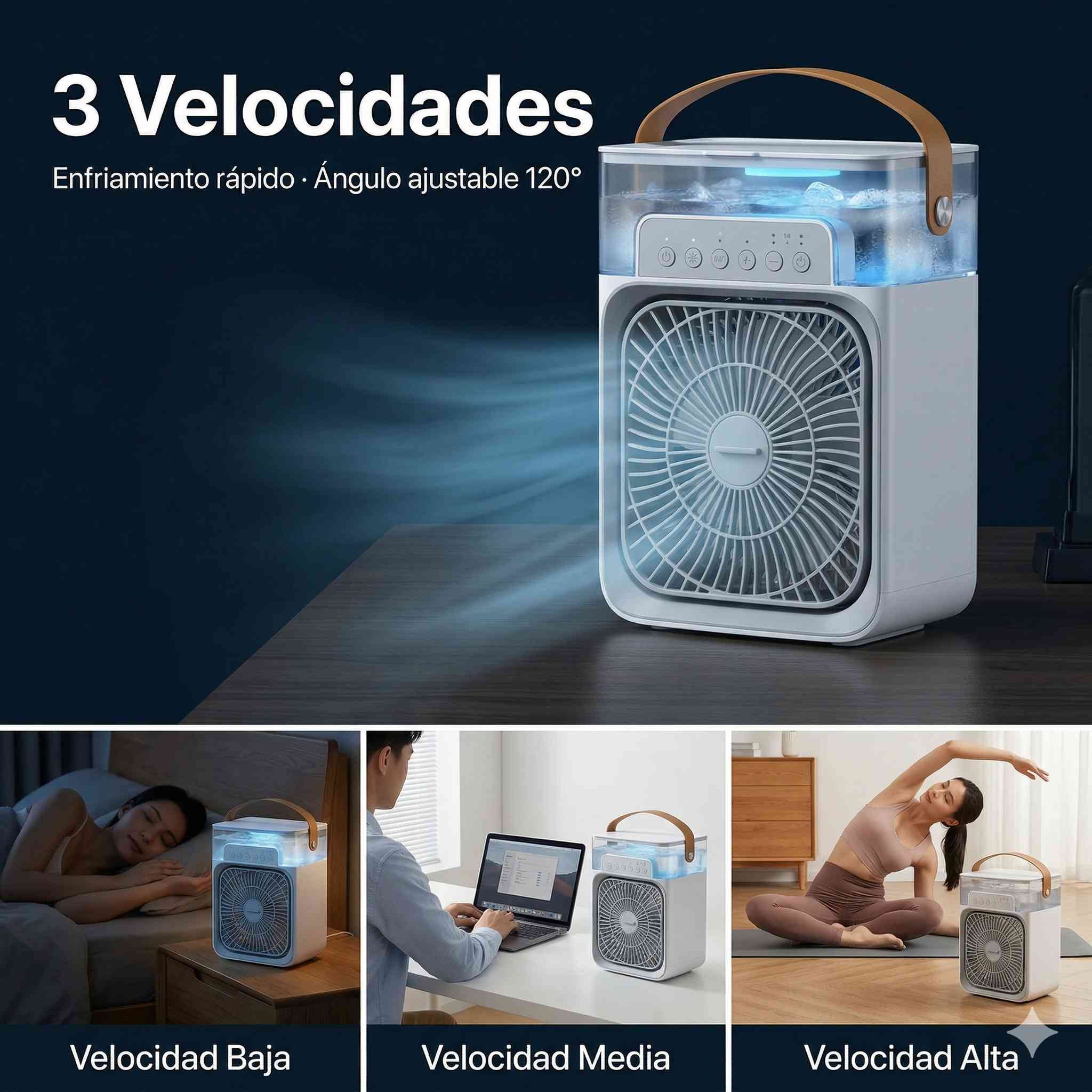 CoolAir™ Enfriador de Aire Portátil con Agua y Hielo - Alivio inmediato contra el calor ❄️