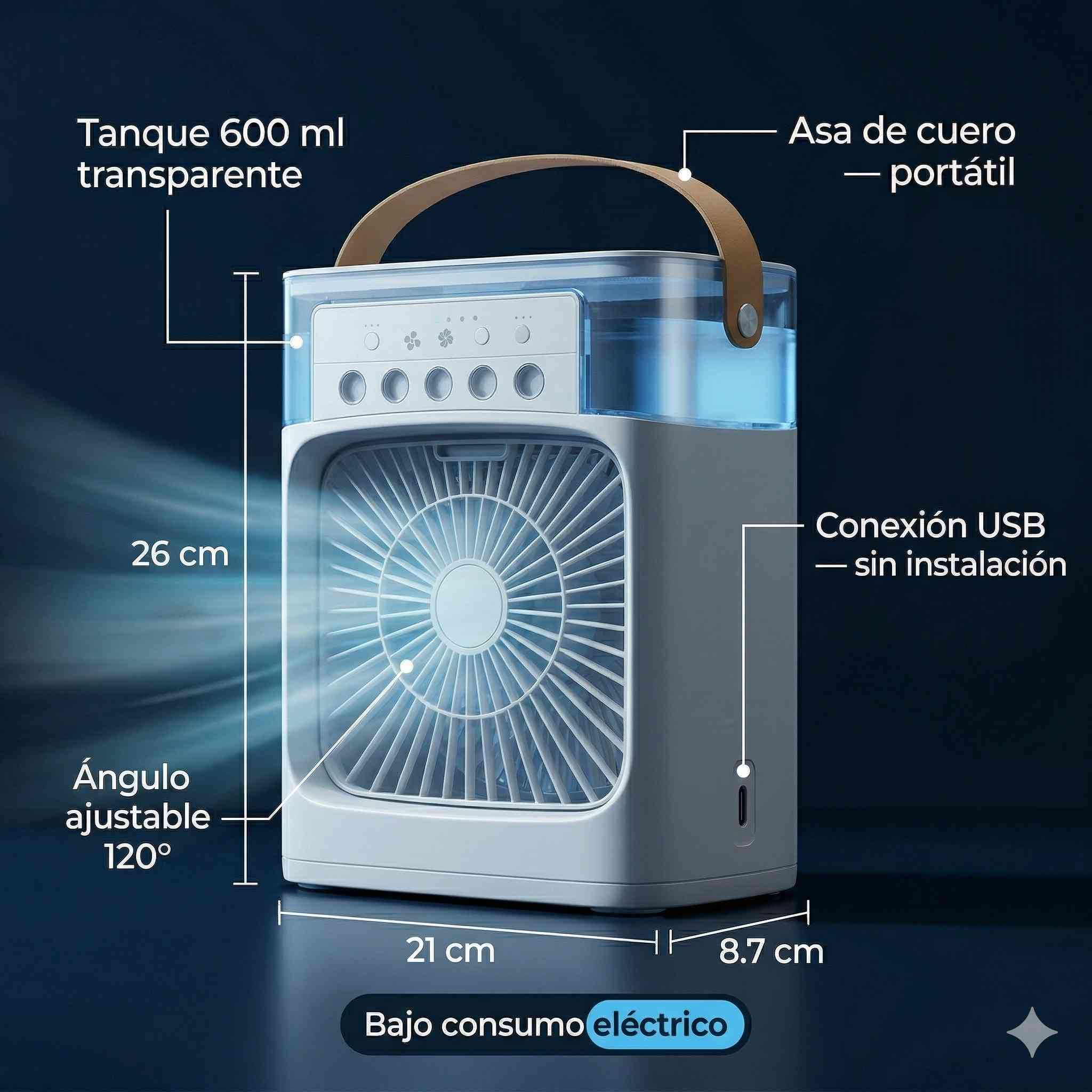 CoolAir™ Enfriador de Aire Portátil con Agua y Hielo - Alivio inmediato contra el calor ❄️